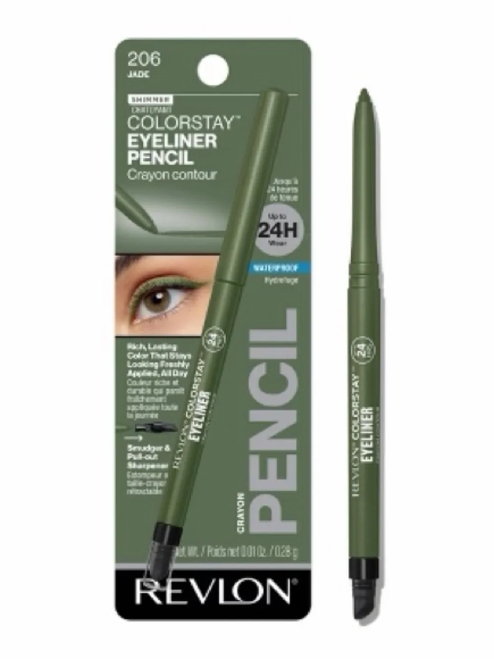 Green Precision Eyeliner Pencil long lasting pull out sharpener - jade - revlon